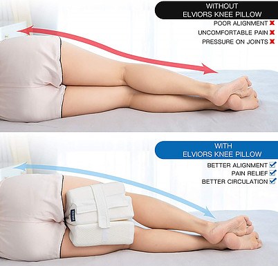 Elviros Knee Pillow for Side Sleepers